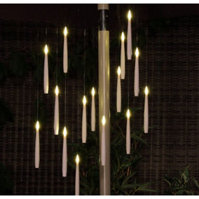15 x Noma Magic Candle Flame Chandelier String Parasol Garden Lights Battery