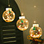 150 LED Lights Santa Claus Decorative Hanging Ball Christmas Ornament Set with Sucker 8cm