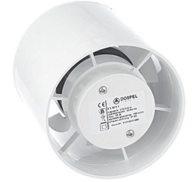 150 mm Axial Inline Bathroom Ventilation Fan Euro 3 280 m3 20 W IPX2 ...