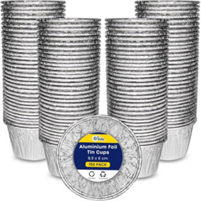 150 Pack Reusable Foil Cupcake Cases 200ml - Aluminium Foil Tin Cups for Airfryer