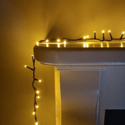1500 LED 37.5m Premier TreeBrights Christmas Lights with TIMER in Vintage Gold