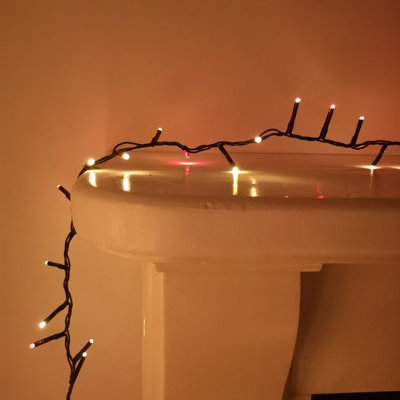 1500 LED 37.5m Premier TreeBrights Indoor Outdoor Christmas Multi Function Mains Operated String Lights Timer Red & Vintage Gold - 3