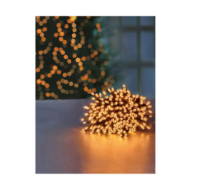 1500 LED Treebrights Vintage Gold Multi-action 37.5M Lit Length Green Cable