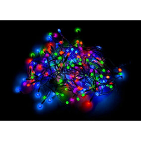 1500 LEDs Multicolour Compact LEDs Green Cable with 8 Effects Multifunction Auto Memory Indoor/Outdoor Christmas Home Decorations