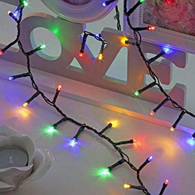 1500 LEDs Multicolour Compact LEDs Green Cable with 8 Effects Multifunction Auto Memory Indoor/Outdoor Christmas Home Decorations