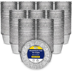1500 Pack Reusable Foil Cupcake Cases 200ml - Aluminium Foil Tin Cups for Airfryer