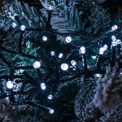 1500 White Xmas Compact Tree Lights - Green Cable - 3