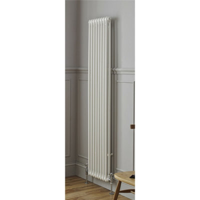 1500mm (H) x 335mm (W) - White Vertical Radiator (New Yorker Classic) - 2 Columns - (1.5m x 0.335m) - Depth 66mm