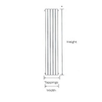 1500mm (H) x 340mm (W) - Vertical Bathroom Flat Radiator (Cambridge) - (1.5m x 0.34m)