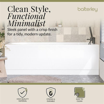 1500mm MDF Bath Front Panel & Plinth - Gloss White