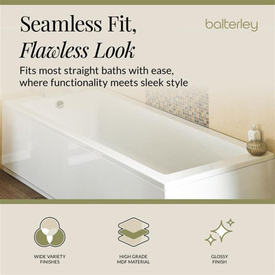 1500mm MDF Bath Front Panel & Plinth - Gloss White - 3