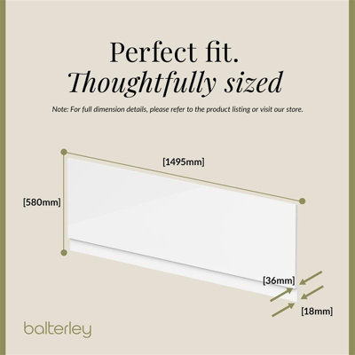 1500mm MDF Bath Front Panel & Plinth - Gloss White - 4