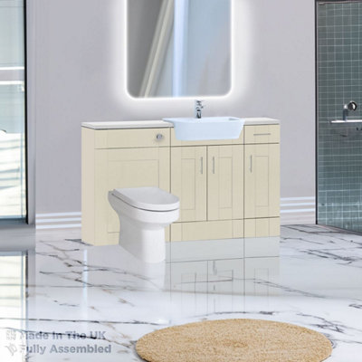 1500mm Set With Gloss White Worktop, No Sanitaryware Or Cistern - Cambridge Solid Wood Mussel Price Comparisons | Compare The Build