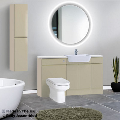 1500mm Set With Gloss White Worktop, No Sanitaryware Or Cistern - Lucente Gloss Cashmere Price Comparisons | Compare The Build
