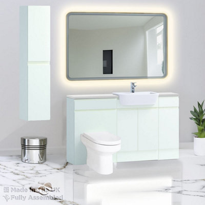1500mm Set With Gloss White Worktop, No Sanitaryware Or Cistern - Lucente Gloss Cream Price Comparisons | Compare The Build