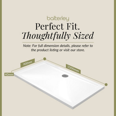 1500mm x 900mm Premium Rectangular Shower Tray - White - 3