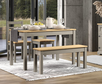 1500mmm Rectangular dining table Corona Linea Grey Wax and Antique wax top