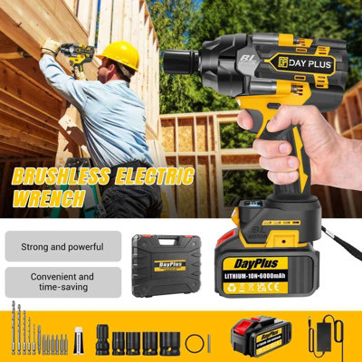 1500Nm Cordless impact wrench - 21V brushless motor, 1/2 inch driver, 3 ...