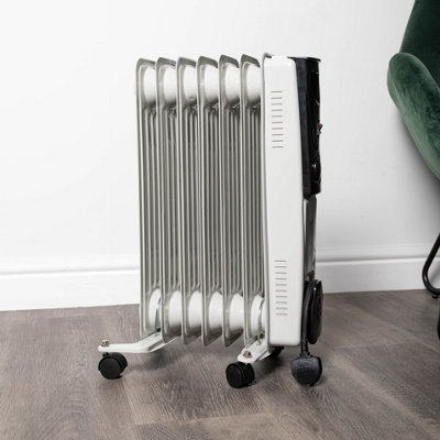 1500w 1.5kw 7 Fin Oil Filled Radiator / Heater with Thermostat - 3