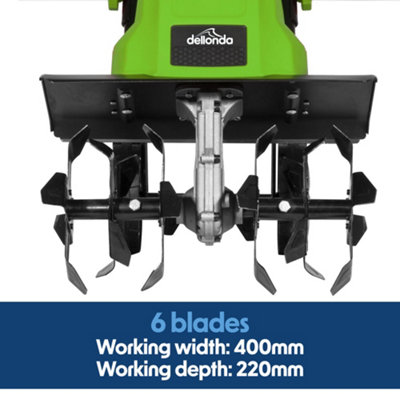 1500W Electric Rotavator / Tiller / Cultivator - 40cm 6 Blade Weeder Landscape - 5
