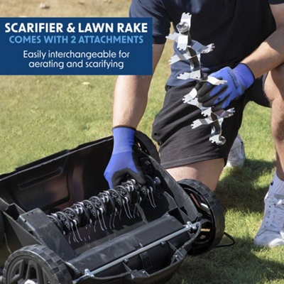 1500W Electric Scarifier - 36cm Cutting Diameter - 45L Grass Bag - 5 Heights - 6