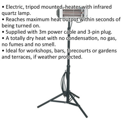 1500W Infrared Quartz Patio Heater - High Efficiency - Telescopic Floor  Stand | DIY at Bu0026Q