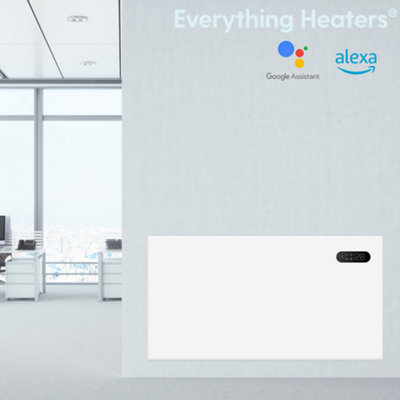 1500W Smart Electric Panel Heater for Home of Office - Wall Mounted with Touchscreen - WiFi App Control, Alexa and Google Home Com