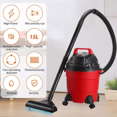 1500W Vacuum Cleaner Wet and Dry Bagless 15L Cylinder Powerful Compact ...