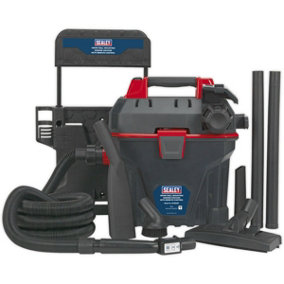 1500W Wall Mounted Garage Vacuum with Remote Control - 18L Drum - Wet & Dry