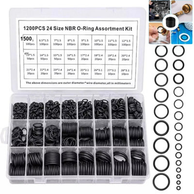 419pcs Rubber Plumbing O-Ring Kit, 32 Metric Sizes Universal O-Ring Kit