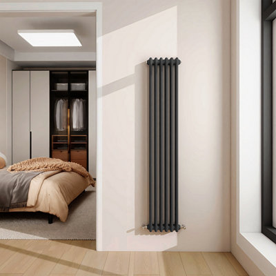 1500x290mm Vertical Traditional 2 Column Cast Iron Style Radiator ...