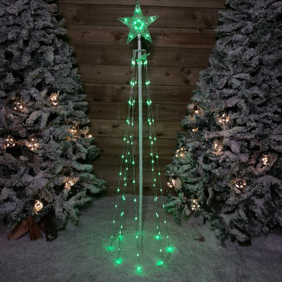 150cm (5ft) White Metal Maypole Tree with 106 Rainbow LED