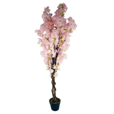 150cm Artificial Pink Cherry Blossom Tree | DIY at B&Q