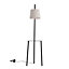 150CM E27 Base Metal Tray Table Linen Lampshade  Floor Lamp Floor Light with Foot Switch