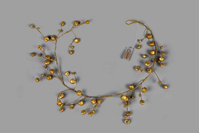 150cm Pre-Lit Hanging Garland Decorations Golden Bells with 20 Warm White LEDs - 3