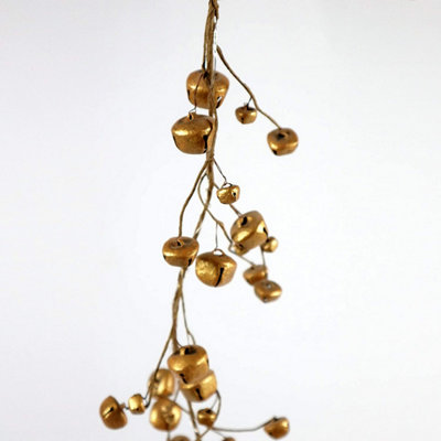 150cm Pre-Lit Hanging Garland Decorations Golden Bells with 20 Warm White LEDs - 4