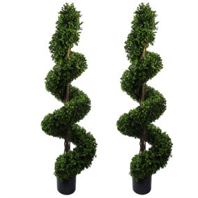 150cm Spiral Buxus Artificial Tree UV Resistant Outdoor