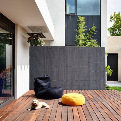 150cm W x 500cm L Garden Sunshade Privacy Fence Screen Panel Dark Grey