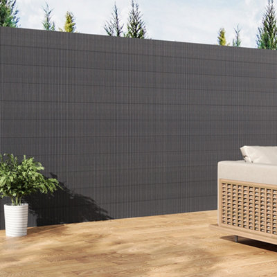 150cm W x 500cm L Sun-blocked Privacy Fence Screen Panels Dark Grey