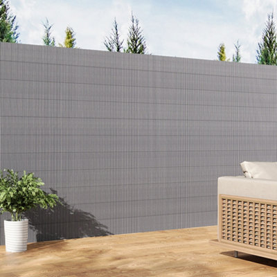 150cm W x 500cm L Sun-blocked Privacy Fence Screen Panels Light Grey