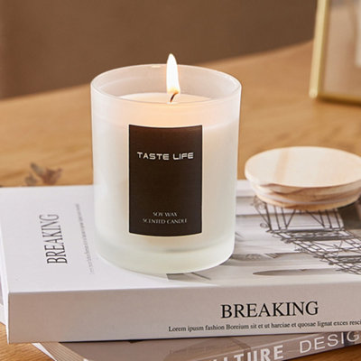 150g Handmade Refresh Lychee Candle in Frosted Glass Jar 8.5cm H