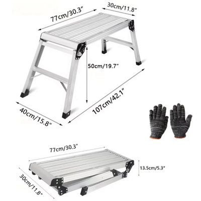150kg Folding Aluminium Step Ladder Stool