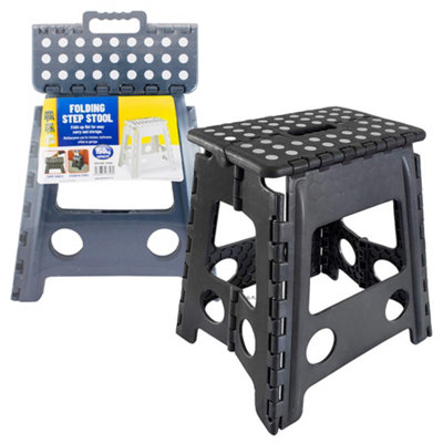 150kg Folding Handy Step Stool Storage Collapsible Multi Use Kitchen Anti Slip Grip Bathroom Garden Kitchen Kids Adult Easy Access
