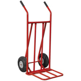150kg Folding Sack Truck with Pneumatic Tyres - Tubular Steel Construction