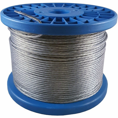 150m 2.6mm Lashing Guy Wire Rope Reel Strong Zinc Steel Catenary Line ...
