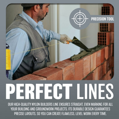 150M Builders Line Rope String Building Bricklaying Brick Handle - 3
