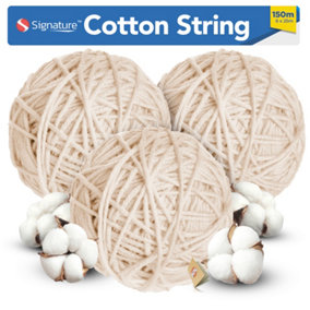150m White Cotton String, 6m x 25m Macrame Cord, Cooking String for Meat, String for Gift Wrapping, Butchers String, Ties
