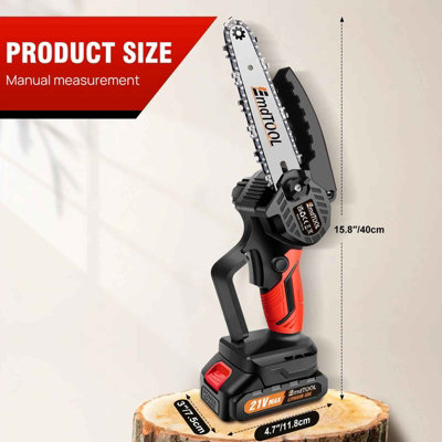 150mm 21V Mini Chainsaw Cordless with 2.0ah batteries and carry case,6 ...