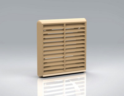 150mm Beige Louvered Grille Vent 6" Spigot