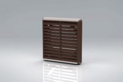 150mm Brown Louvered Grille Vent (6" Spigot)